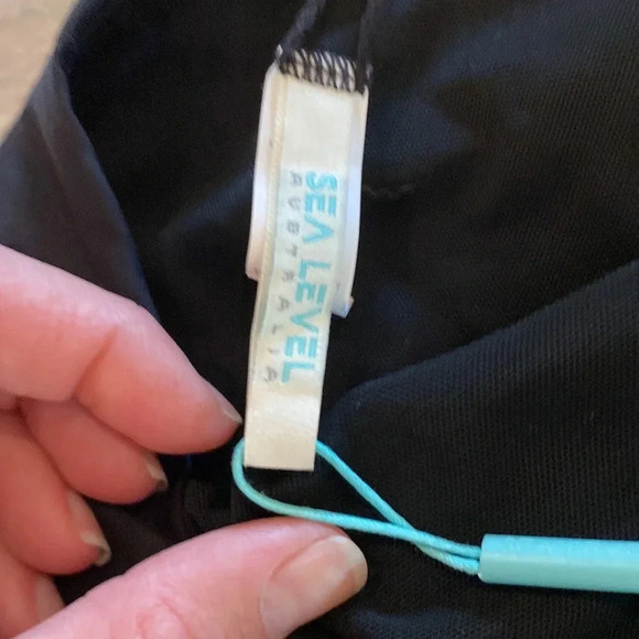 Sea level high waist gathered side swim bottoms black size US 4 - Picture 6 of 11